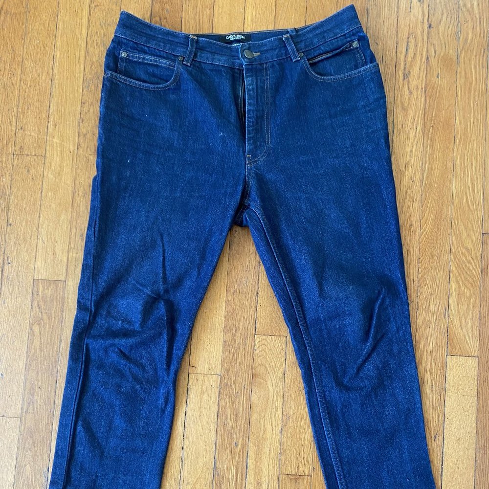 Calvin Kiein Dark Blue Denim Embriodered Jeans